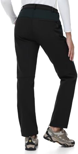 TBMPOY Women's Fleece Lined Ski Snow Pants Waterproof Winter Cargo Hiking Warm Thermal Softshell Insulated Outdoor Pant