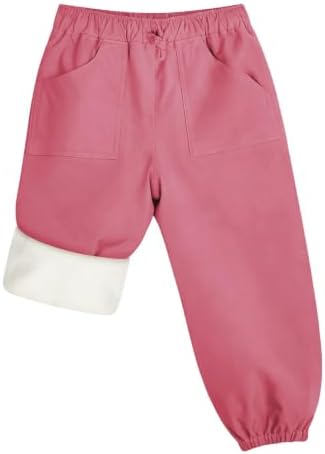 QBK Toddler Snow Pants Fleece Lined Waterproof Ski Pants for Boys & Girls