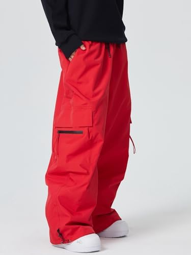 Mens Baggy Cargo Ski Pants Super Baggy Snowboard Snow Pant Women Insulated Loose Pant Sports Waterproof