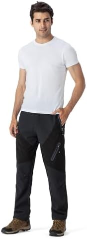 YSENTO Men's Snow Pants Fleece Lined Hiking Ski Winter Insulated Utility Work
