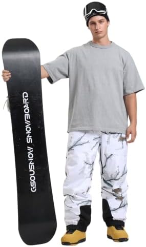 GSOU SNOW Mens Womens Snowboard Pants-Baggy Ski Snow Bibs