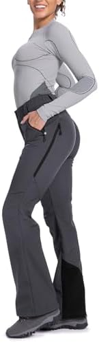 Moosehill Women's Snow Pants Flared: Zipper Mesh Vents Water Resistant
