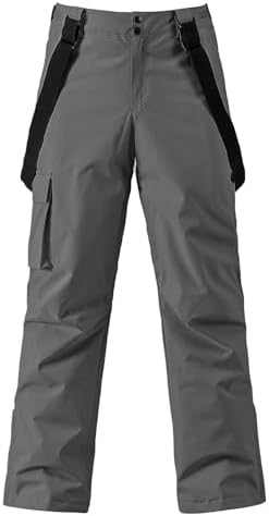 Men's Ski Snow Pants Insulated Waterproof Snowboard Cargo Pants Bibs Regular Fit