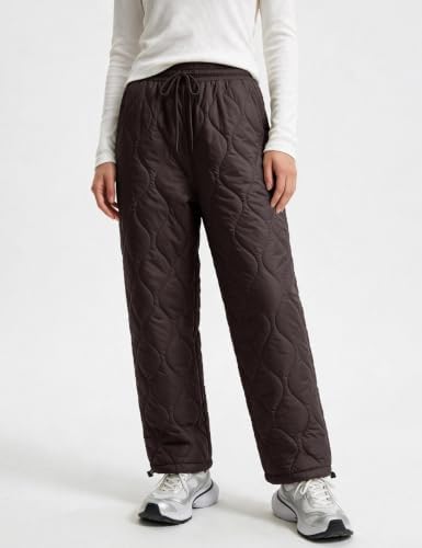 Flygo Womens Winter Pants Warm Quilted Puffy Lightweight Snow Pants
