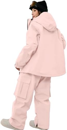 Women's Baggy Snow Snowboard Pants Loose Fit Cargo Ski Pants Bibs Insulated