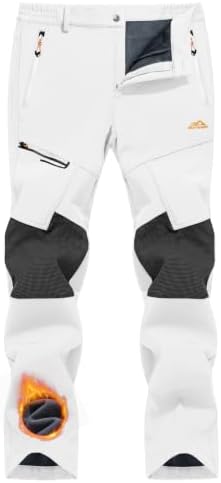 TACVASEN Men's Winter Snow Ski Pants Fleece Lined Waterproof Hiking Work