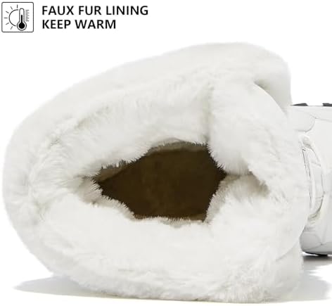HOBIBEAR Women's Mid-Calf Faux Fur Snow Boots, Water-Resistant Winter Boots