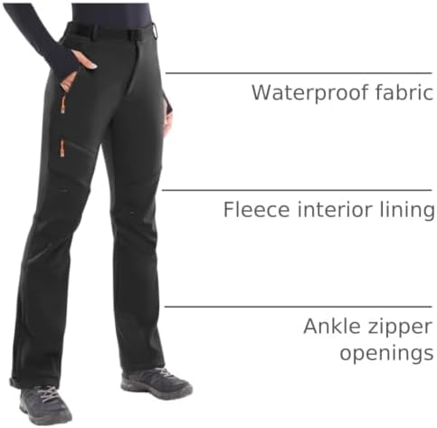 Heathyoga Snow Ski Pants Women Waterproof Softshell Insulated Winter Pants