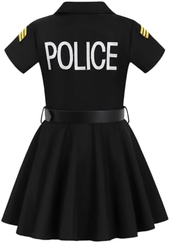 Girls Police Officer Costume Kids for Halloween with Accessories