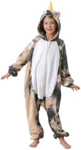 Animal Onesie Pajamas for Kids, Soft Flannel Halloween Cosplay Costume for Boys Girls