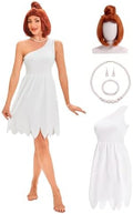 Halloween Cavewoman & Caveman Costume Set with Wig and Accessories