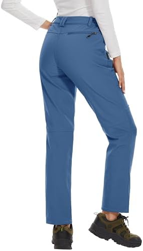 MAGCOMSEN Women's Fleece Lined Waterproof Insulated Snow Ski Pants Winter Warm Hiking Pants Outdoor Softshell