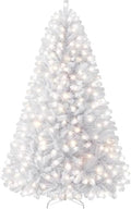 Yaheetech 7.5ft Pre-lit Christmas Tree with 550 Warm White Lights, White