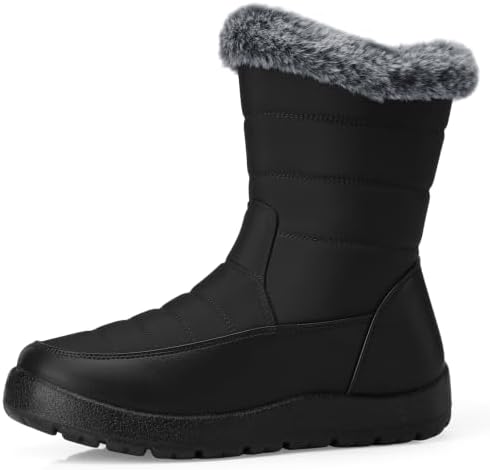 SHIBEVER Women Winter Snow Boots: Waterproof Fur Insulated Warm Ankle Boot