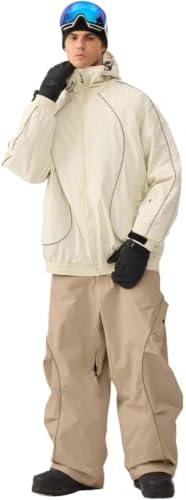 GSOU SNOW Mens Womens Baggy Snowboard Pants Snow Ski Reflective Waterproof