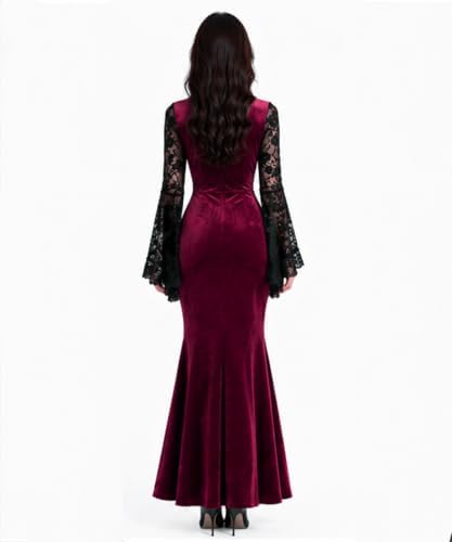 Halloween Gothic Mermaid Dress for Women Witch Vampire Costume