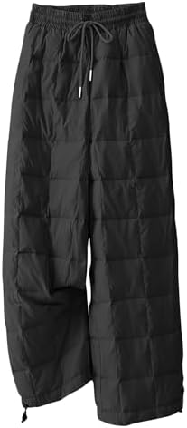 PEHMEA Womens Winter Snow Pants Windproof Warm Wide Leg Ski Casual Trousers
