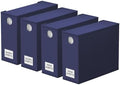 SpaceAid 4 Pack Bed Sheet Organizers and Storage, Foldable Sheet Organizer for Linen Closet, Sheets Set Folder Keeper with Window XL (Queen & King Size) Bedding Container (Navy Blue, 4 Pack)