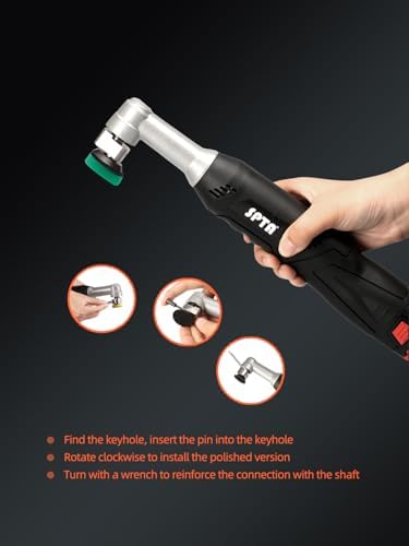 SPTA Cordless Mini Car Polisher, 12V Micro Cordless Scratches Killer Car Polisher RO/DA Mini Car Polisher for polishing, Sanding and Cleaning