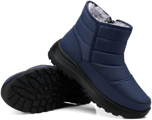 SHIBEVER Women Winter Snow Boots: Waterproof Slip on Fur Warm Ankle Boot