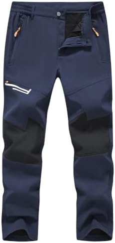 Men's Ski Snow Pants Warm Fleece Lined Softshell Outdoor Bottoms