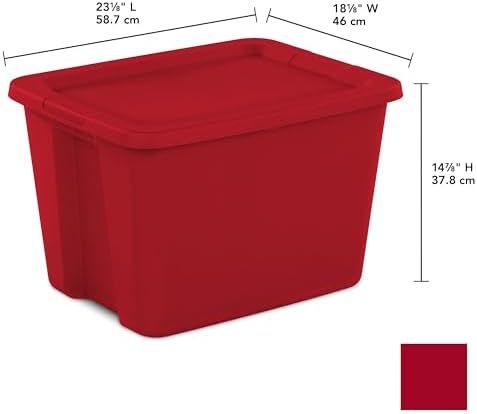 18 Gallon Plastic Storage Bins with Lids, Large Stackable Tote Containers for Home Organization