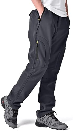 Men's hiking Snow Pants Skiing Winter Insulated Fleece lined Outdoor Water Repellent camping,walking,fishing