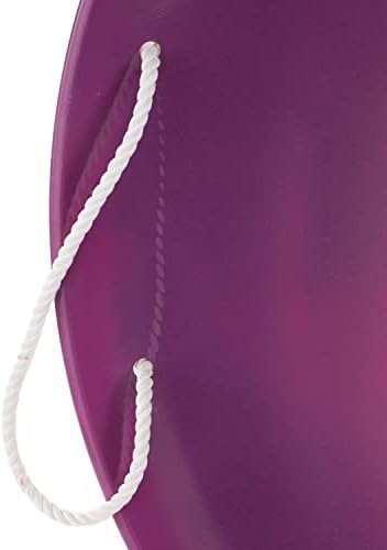 Slippery Racer ProDisc 26 Inch Heavy Duty Aluminum Iron Alloy Metal Kids Winter Saucer Snow Sled with Dual Riveted Soft Grip Rope Handles, Purple