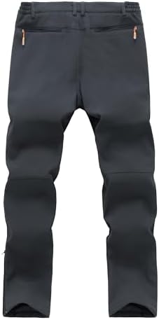 Postropaky Mens Hiking Snow Ski Pants Waterproof Outdoor Insulated Softshell Pants Snowboard Zipper Bottom Leg