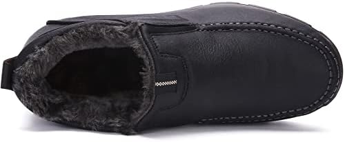 COSIDRAM Mens Shoes Winter Snow Boots Slip On Warm Cotton Padded Loafers