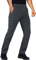 Stlight Mens Snow Ski Water Repellent Softshell Pants for Winter Hiking Fleece Lined Bottom Leg Zipper with 6 Zip Pockets