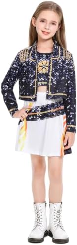 Golden Pop Singer Costume Kids Girls Halloween Costumes Outfit Set