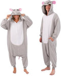 Funziez! Adult Onesie Halloween Costume Animal Dinosaur Shark Unisex Plush One Piece Cosplay Suit for Adults, Men and Women