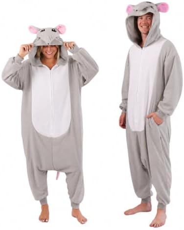 Funziez! Adult Onesie Halloween Costume Animal Dinosaur Shark Unisex Plush One Piece Cosplay Suit for Adults, Men and Women
