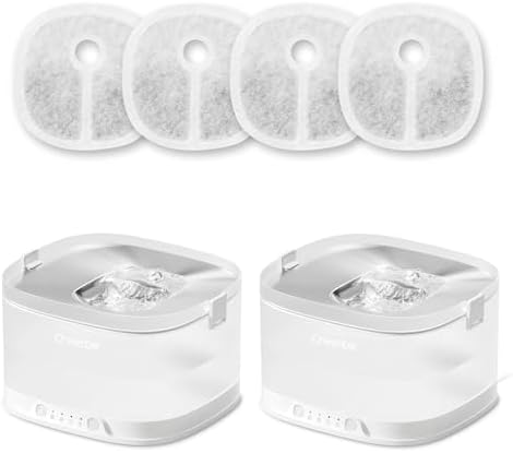 Cheerble Pumpless Pet Water Elfin Fountain D1/D1PRO/E1/E1+ Replacement Filter-4-Pack
