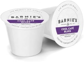 Barnie's Coffee Cool Café Blues Single Serve Coffee Pods with Caramel, Maple, Pecan and Cinnamon Rum Flavors, Medium Roast Arabica Coffee Beans Compatible with Keurig Brewers, 48 Count