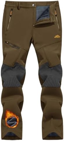 TACVASEN Men's Winter Snow Ski Pants Fleece Lined Waterproof Hiking Work