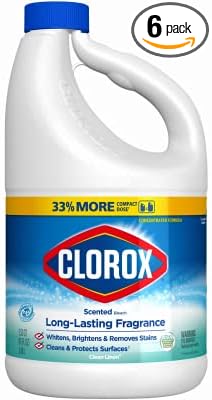 Clorox 32339 Splash Less Bleach, Clean Linen Scent, 77 oz. - Quantity 6