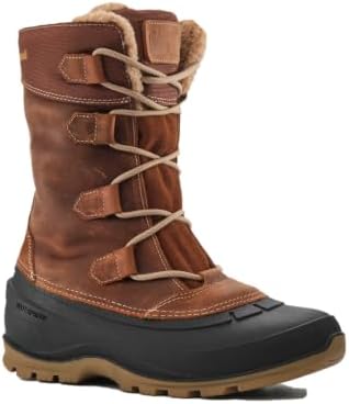 Kamik Snowgem 2 Women’s Snow Boot, Seam-Sealed Waterproof Leather & Nylon Upper, HEAT-MX 145 Insulation, Rubber Shell
