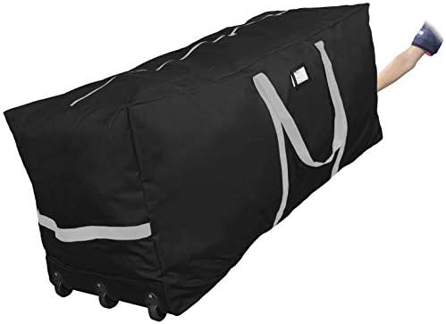 Christmas Tree Storage Bag, Fits Up to 9 foot Tall Xmas Holiday Trees 28" X 16" X 60" Extra Large Heavy Duty Xmas Box Container with Wheels (Black)