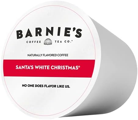 Barnie's Santa's White Christmas Coffee Pods Compatible with Keurig Brewers - A Festive Coffee Blend of Coconut, Vanilla, and Caramel Flavors - 100 count