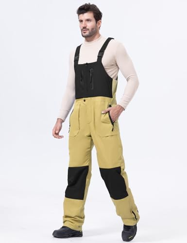 GEMYSE Men's Insulated Ski Bib Overalls Waterproof Snow Pants