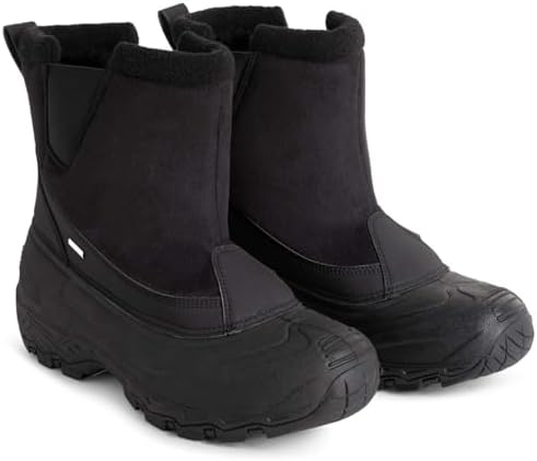 POLAR Mens Waterproof Outsole Deep Tread Fully Faux Fur Lined Winter Durable Snow Boots