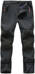 Mens Winter Snow Pants Waterproof Thermal Fleece Lined Hiking Pants with Zip Pockets