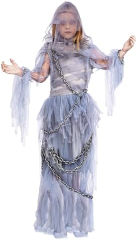 Spooktacular Creations Halloween Haunting Beauty Ghost Girl Costume, Scary Ghost Dress Midnight Costume for Halloween