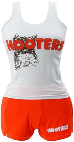Ripple Junction Hooters Girl Iconic Waitress Outfit Includes Tank Top and Shorts Set Officially Licensed