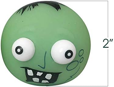 ArtCreativity 12-Pack Halloween Zombie Pop Out Eye Squeezy Toys for Kids, Funny Fidget Stress Relief Toys, Halloween Party Favors, Non-Candy Trick or Treat Prizes and Sensory Toys