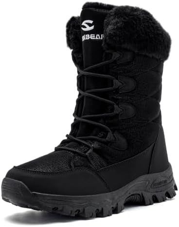 HOBIBEAR Women's Waterproof Winter Snow Boots Lightweight Warm Faux Fur Lined Mid-Calf Booties