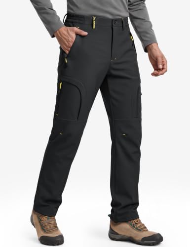 TACVASEN Men's Ski Snow Pants Winter Fleece Lined Waterproof Insulated