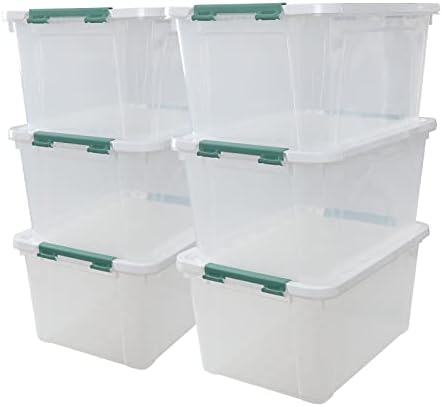 6-Pack 35 L Plastic Storage Box, Latch Storage Box with Lids